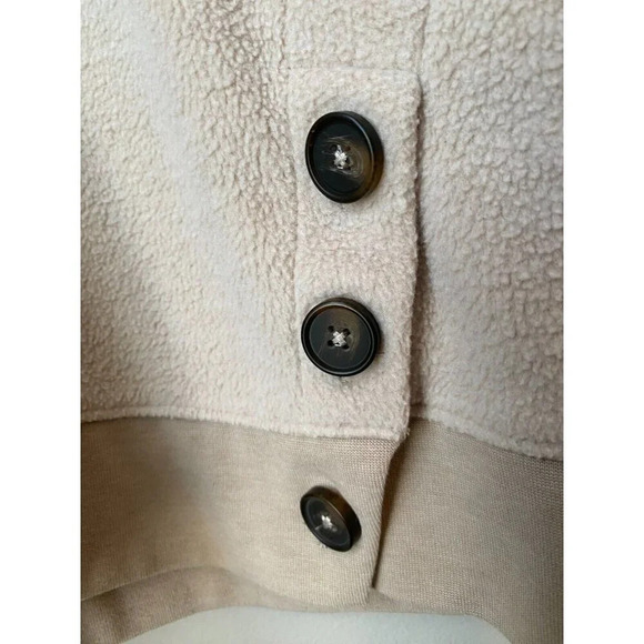 Madewell Women's (Re)sourced Brushed Side-Button Relaxed Sweatshirt in Cream XXS - Picture 10 of 16